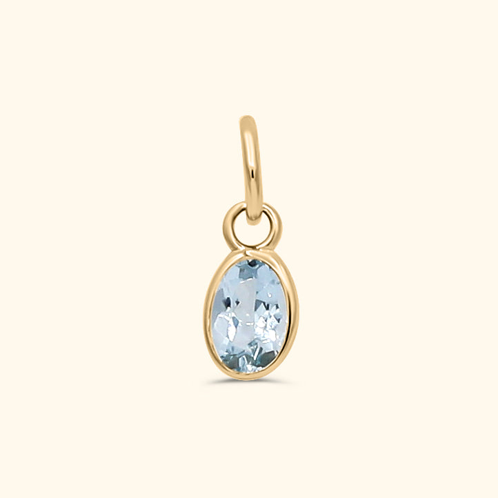 Aquamarine Birthstone Hanger van 14 karaat goud – geboortesteen van maart, Josephina Jewelry