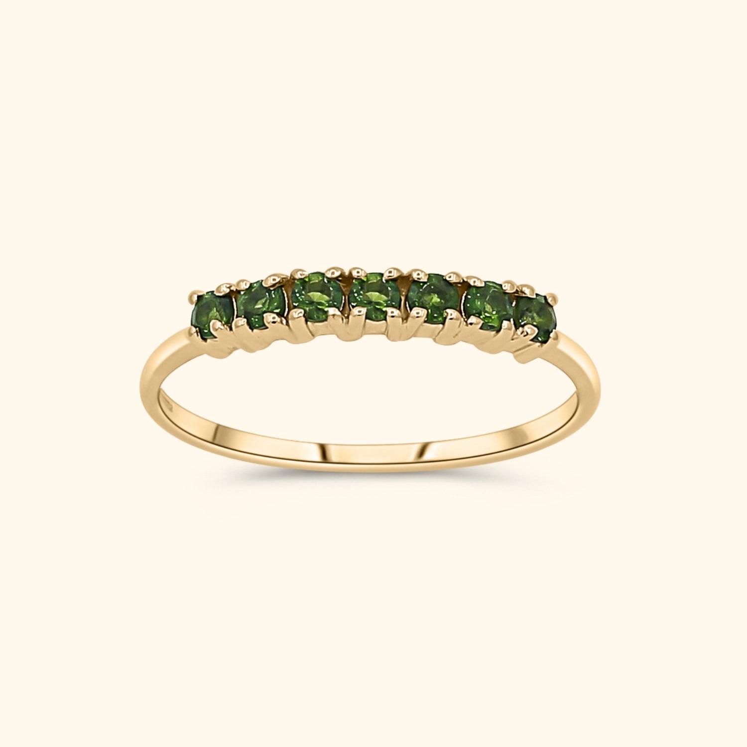 Tara Tourmaline ring van 9 karaat goud met groene toermalijn stenen – Josephina Jewelry
